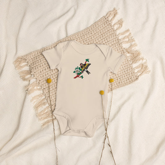 Goldfinch Organic cotton baby bodysuit - One-piece- Print N Stuff - [designed in Turku Finland]