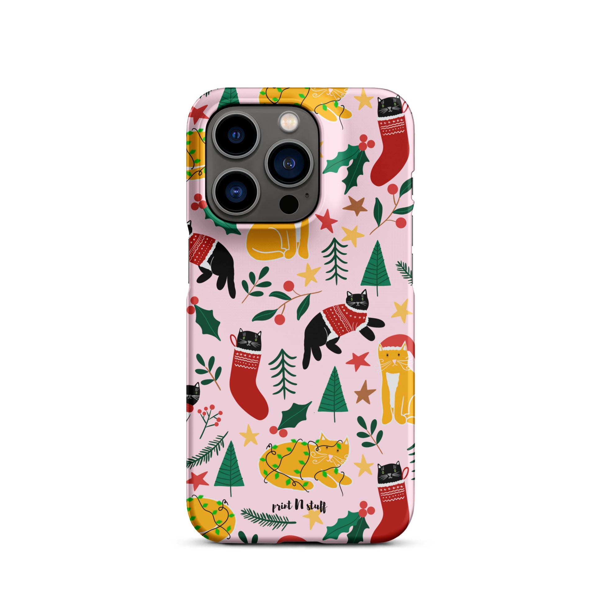 Snap case for iPhone® - Joulukissat / Christmas Cats - Phone Cases- Print N Stuff - [designed in Turku Finland]