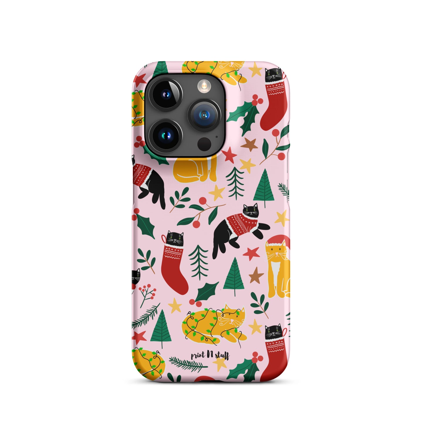 Snap case for iPhone® - Joulukissat / Christmas Cats - Phone Cases- Print N Stuff - [designed in Turku Finland]