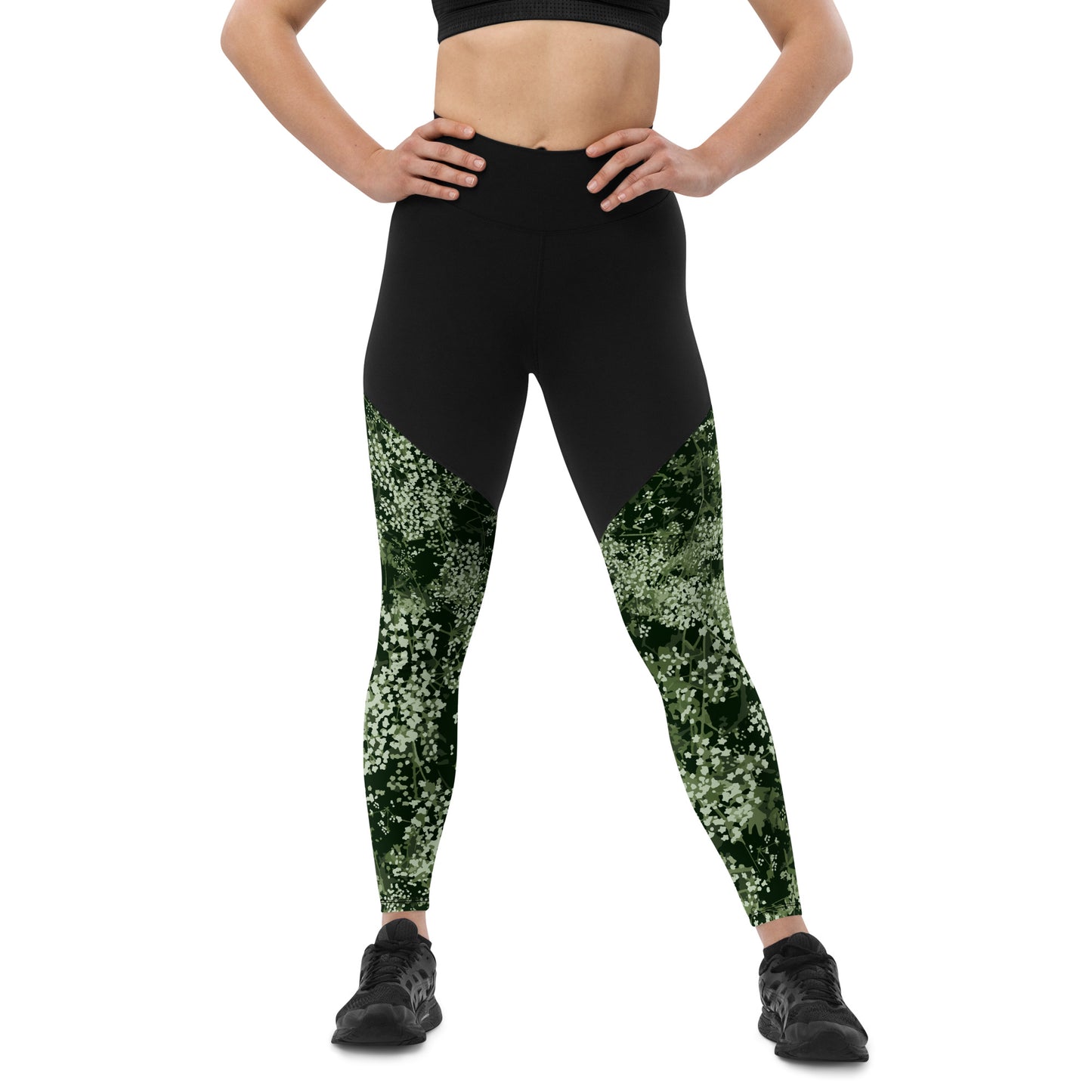 Valkovuokko - Sports Leggings - Leggings- Print N Stuff - [designed in Turku Finland]