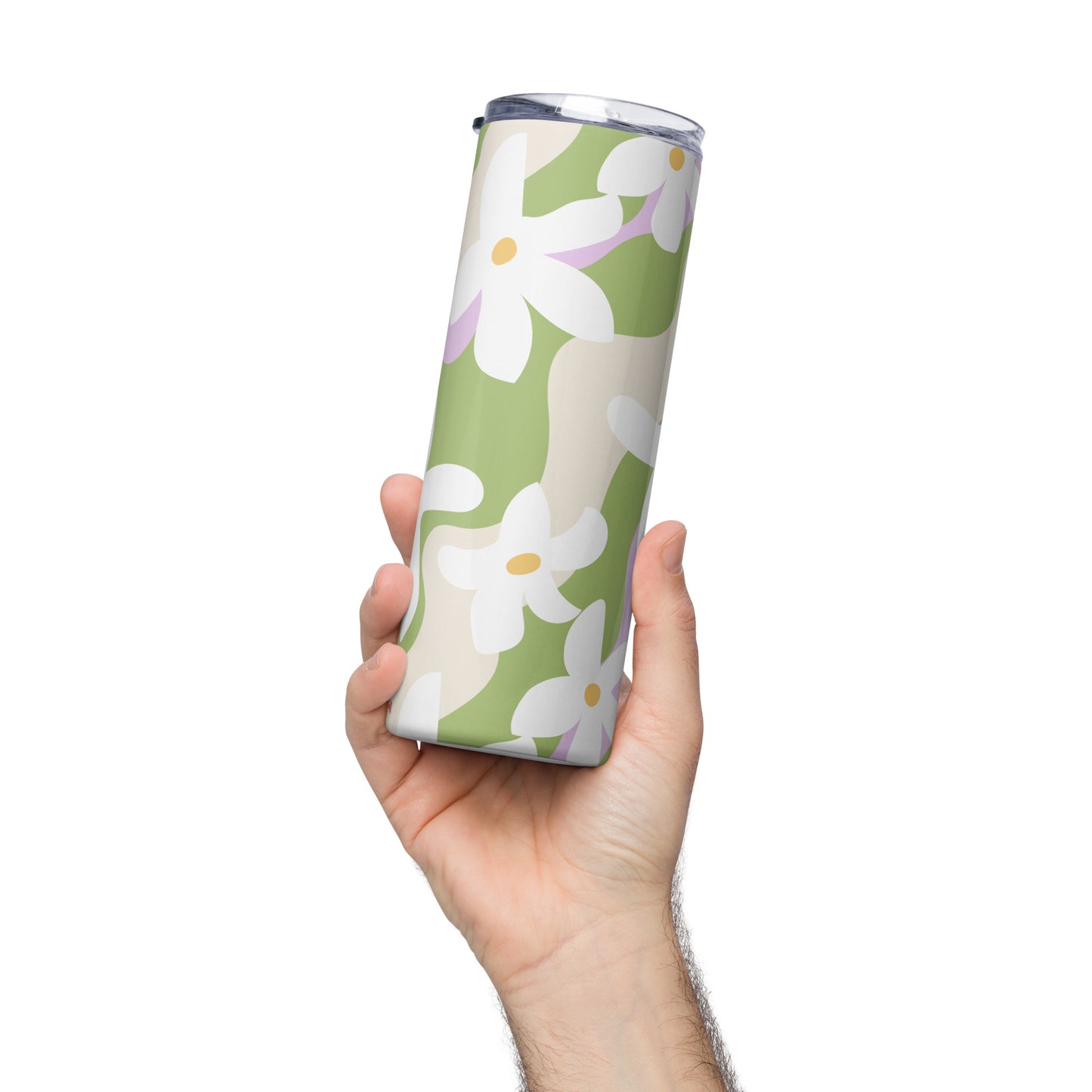 Petal Dance - Stainless steel tumbler with metallic straw