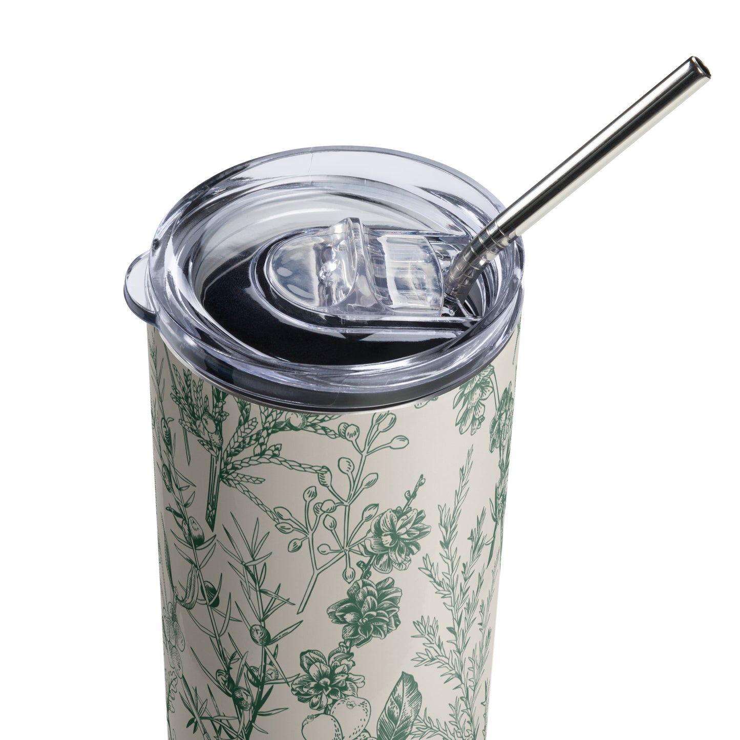 Metsä (Forest) - Stainless steel tumbler with metallic straw