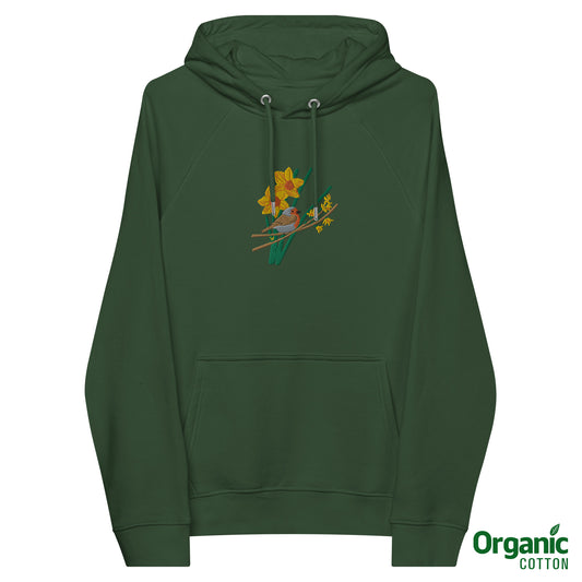 Robin and Daffodils - Unisex Eco hoodie