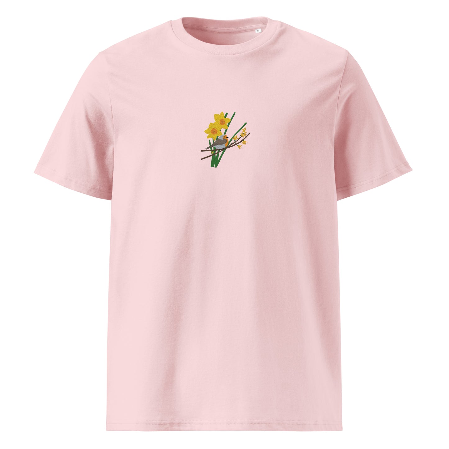 Robin and Daffodils - Unisex organic cotton t-shirt