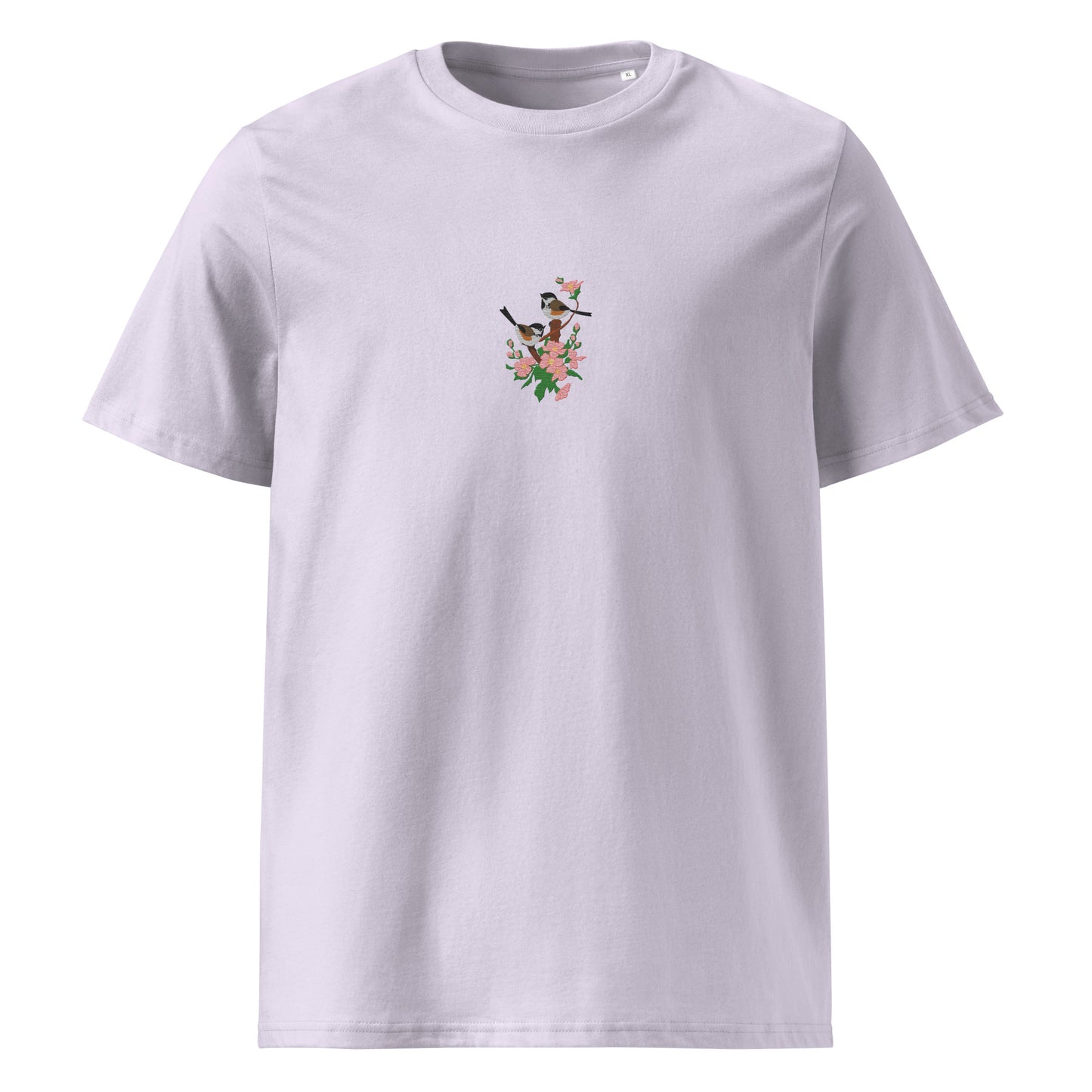 Coal Tits and cherry tree blossoms - Unisex organic cotton t-shirt