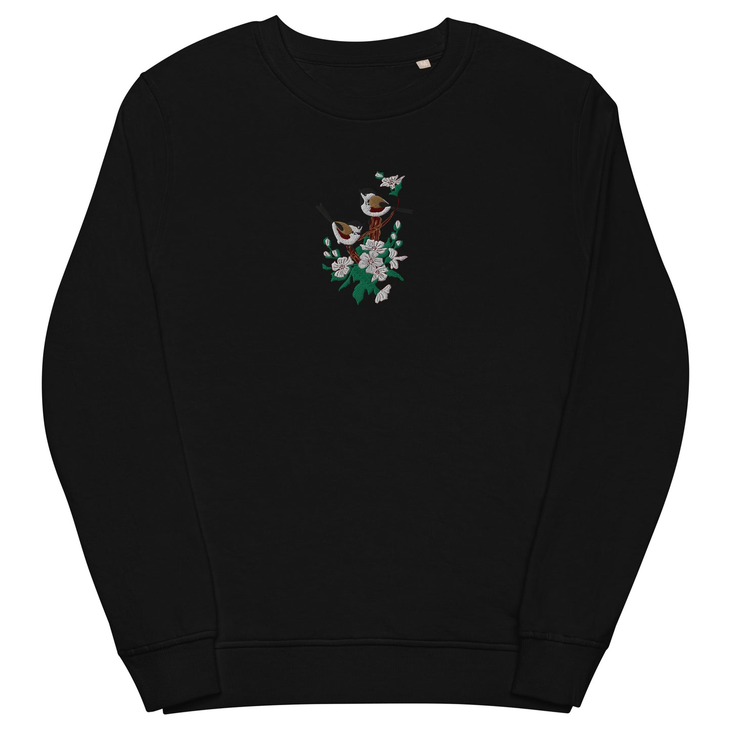 Experience the perfect blend of comfort and style with our Unisex Organic Sweatshirt showcasing the enchanting embroidery of two Coal Tits on a blossomed apple tree branch. Hand-drawn and designed in Turku, Finland, this sweatshirt embraces the beauty of nature while offering a unisex and eco-friendly fashion statement. 🎨✨ Print N Stuff