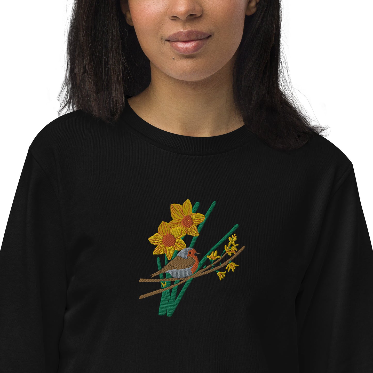 Robin and Daffodils - Unisex organic sweatshirt
