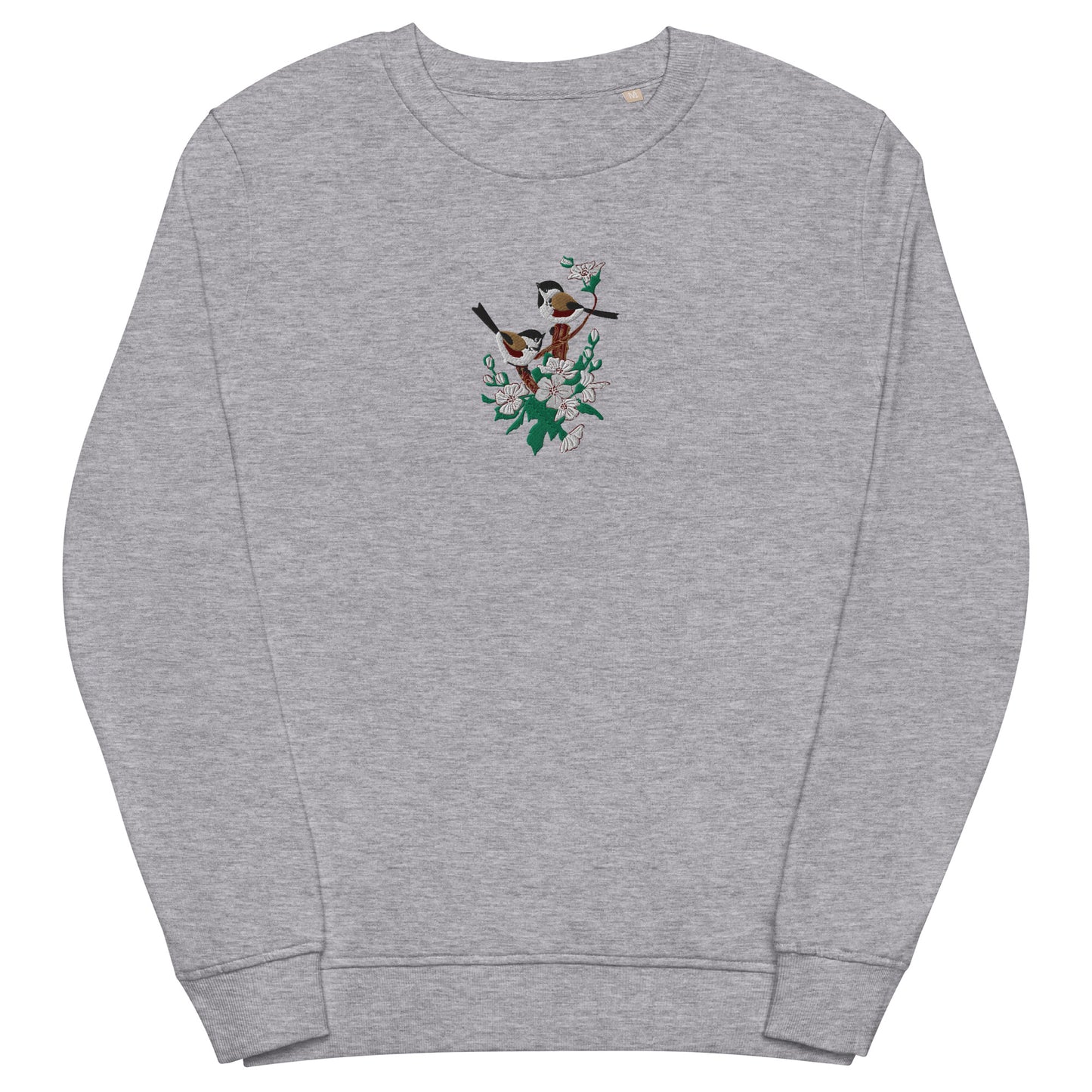 Experience the perfect blend of comfort and style with our Unisex Organic Sweatshirt showcasing the enchanting embroidery of two Coal Tits on a blossomed apple tree branch. Hand-drawn and designed in Turku, Finland, this sweatshirt embraces the beauty of nature while offering a unisex and eco-friendly fashion statement. 🎨✨ Print N Stuff