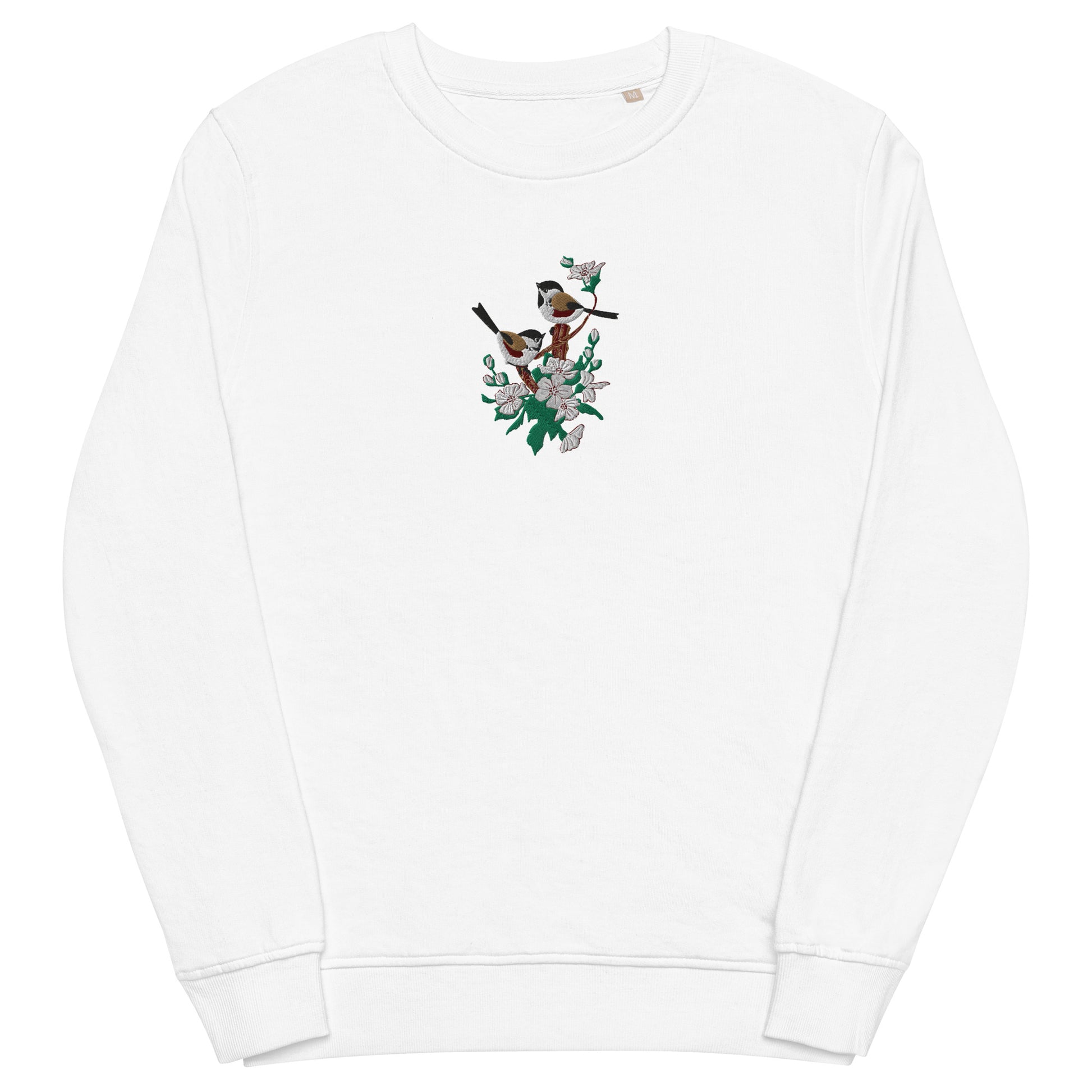 Experience the perfect blend of comfort and style with our Unisex Organic Sweatshirt showcasing the enchanting embroidery of two Coal Tits on a blossomed apple tree branch. Hand-drawn and designed in Turku, Finland, this sweatshirt embraces the beauty of nature while offering a unisex and eco-friendly fashion statement. 🎨✨ Print N Stuff