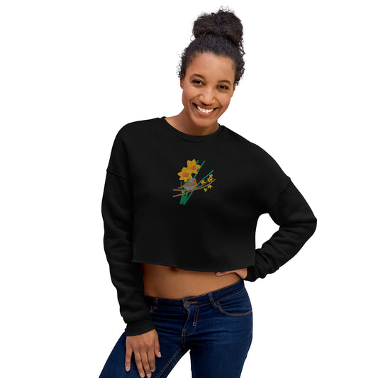 Robin and Daffodils - Crop Sweatshirt