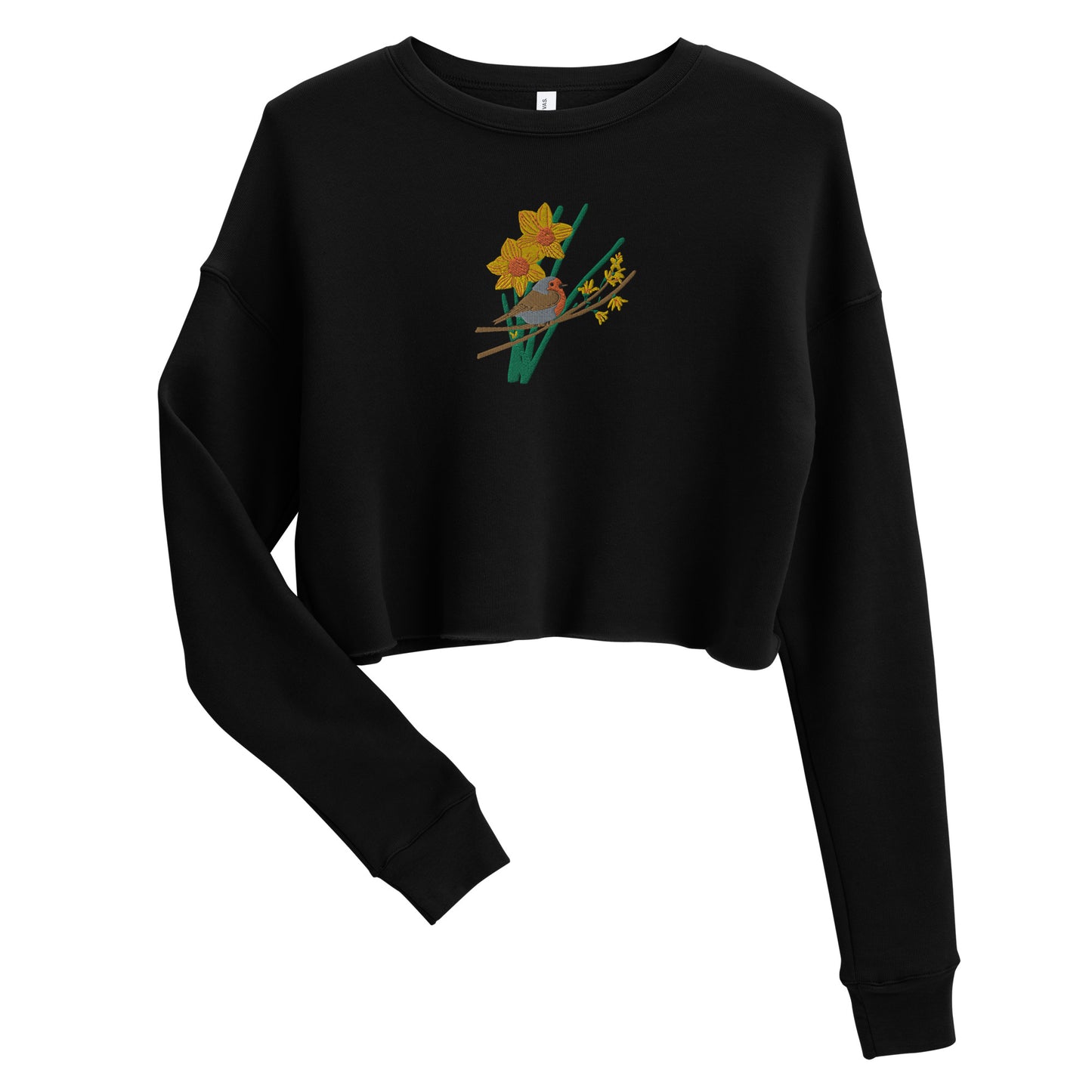 Robin and Daffodils - Crop Sweatshirt