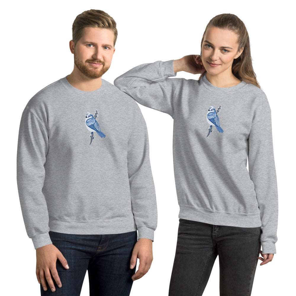 Azure Tit - Unisex Sweatshirt - Long Sleeve- Print N Stuff - [designed in Turku FInland]