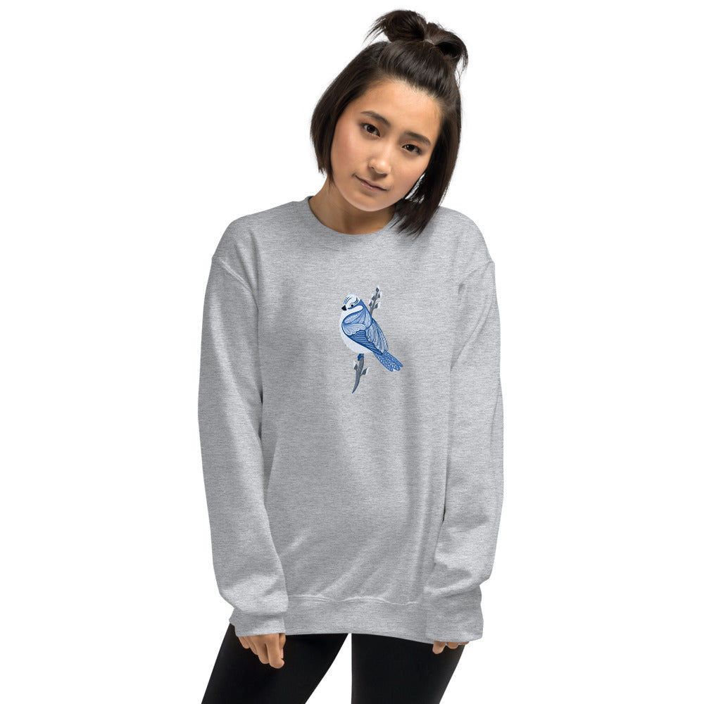 Azure Tit - Unisex Sweatshirt - Long Sleeve- Print N Stuff - [designed in Turku FInland]