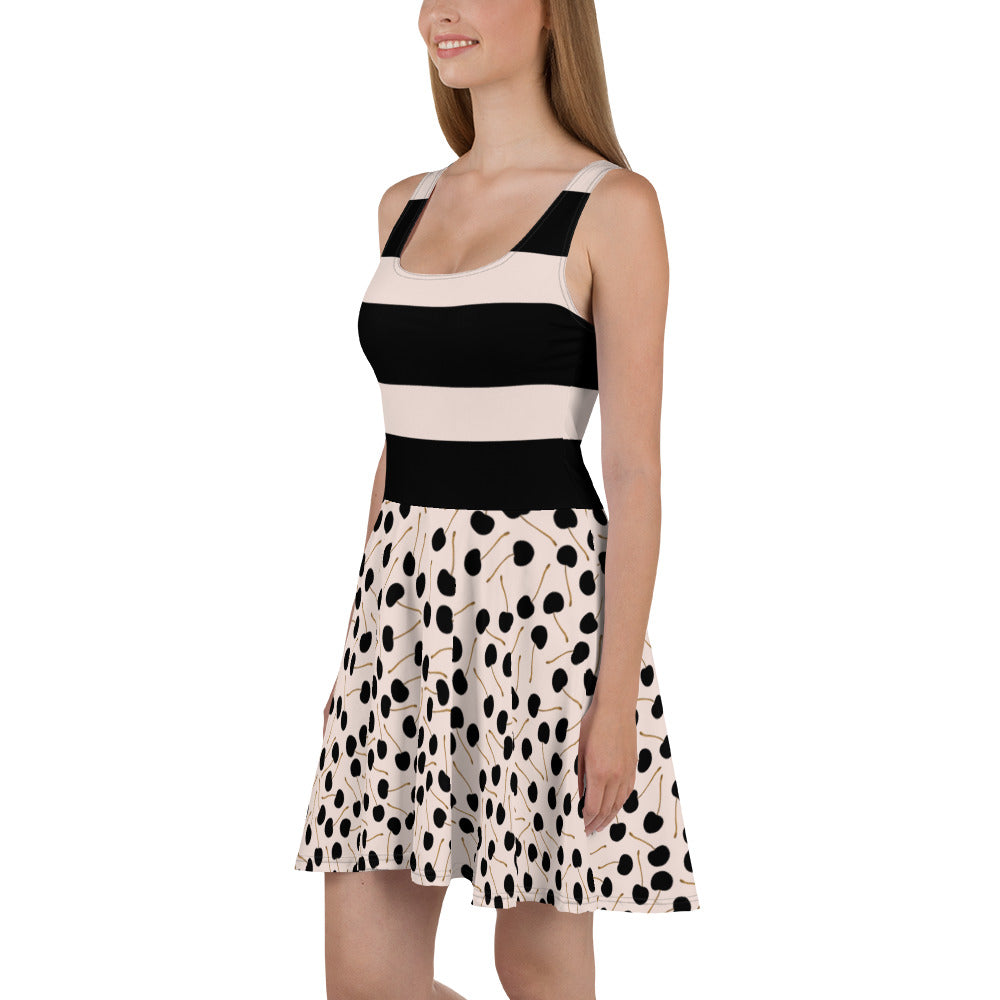 Black Cherries - Flowy Summer Dress - Dresses- Print N Stuff - [designed in Turku FInland]