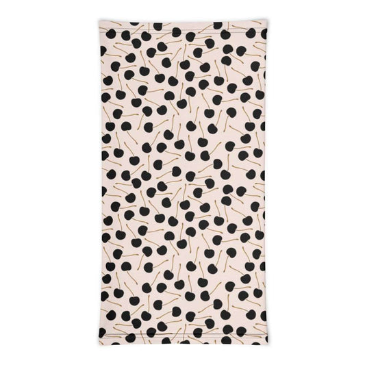 Black Cherries - Multipurpose Neck Scarf - Neck Gaiter- Print N Stuff - [designed in Turku FInland]