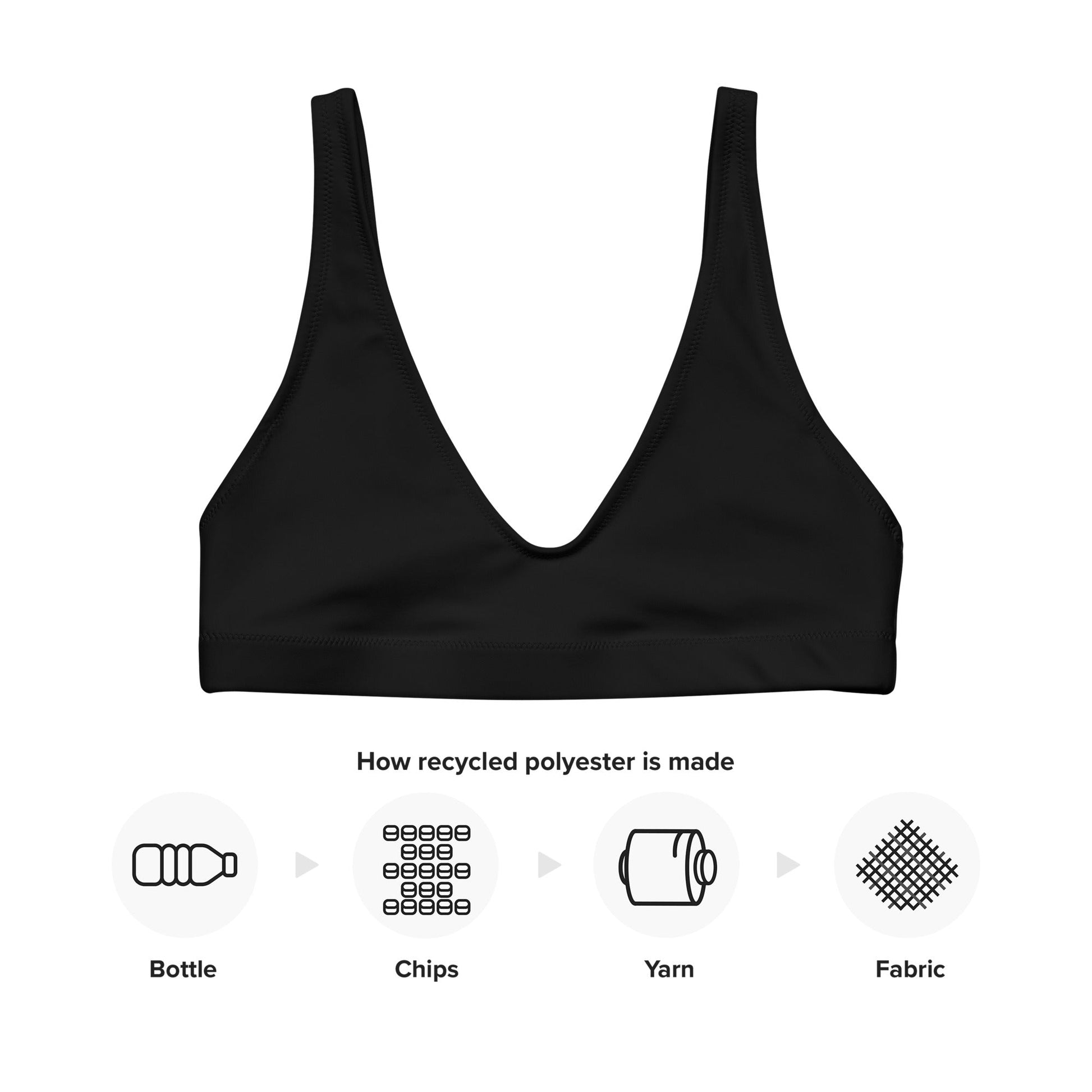 Black Cherries - Recyled padded bikini top - Swimwear- Print N Stuff - [designed in Turku FInland]