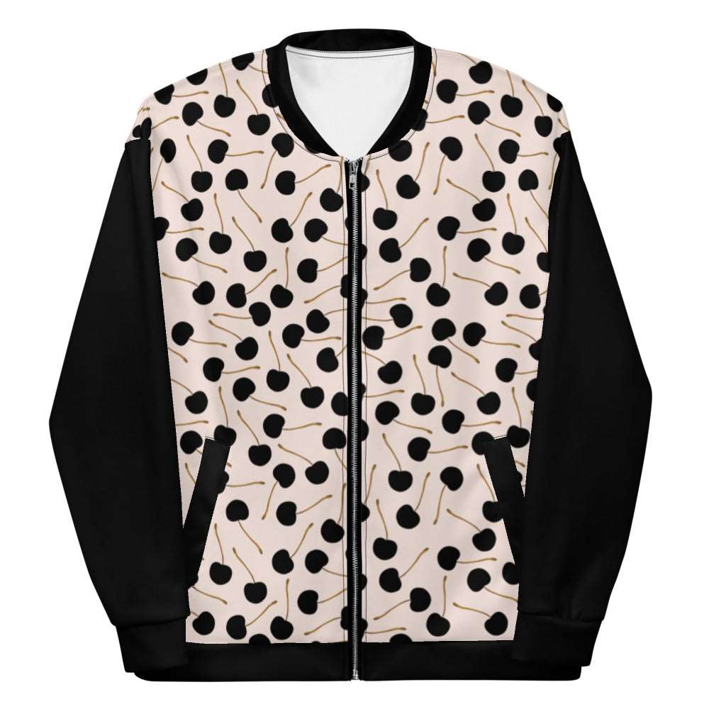 Black Cherries - Unisex Bomber Jacket - Coats & Jackets- Print N Stuff - [designed in Turku FInland]