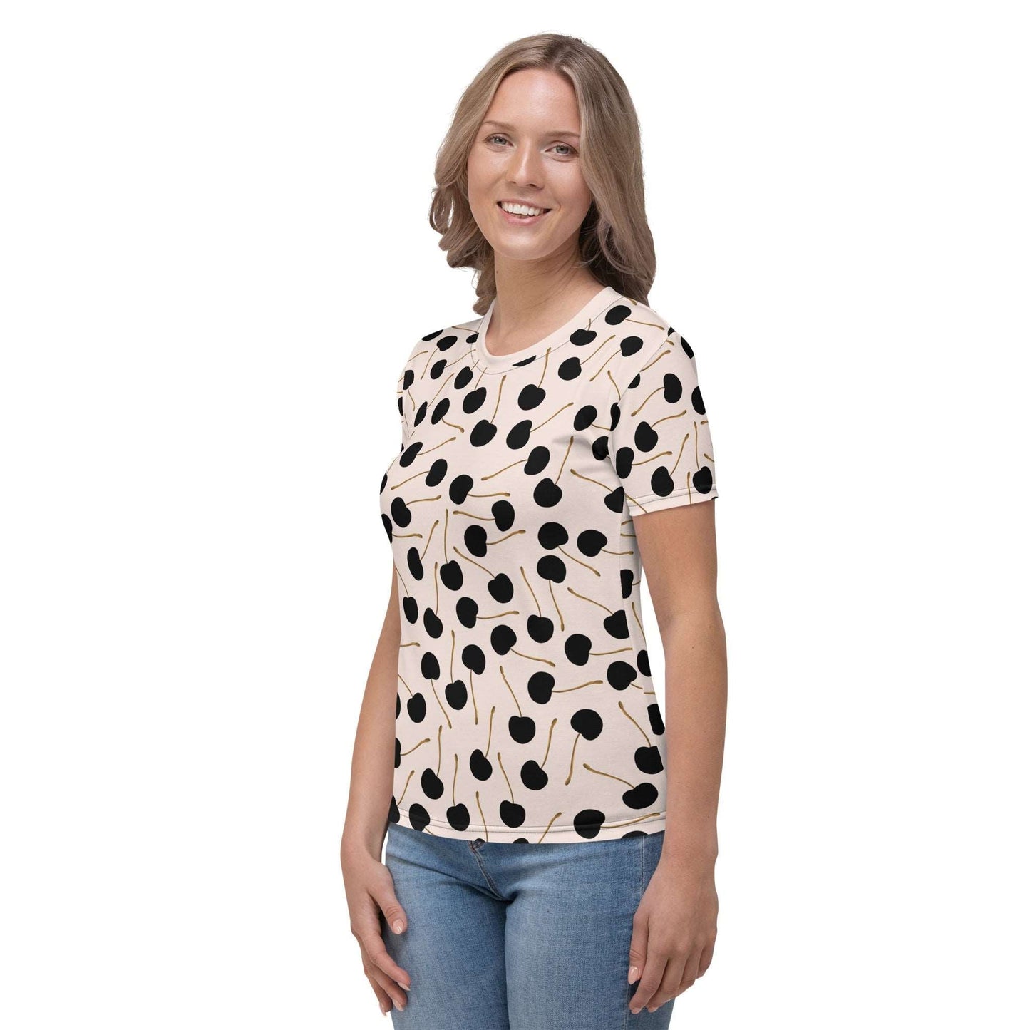 Black Cherries - Women's T-shirt - Shirts & Tops- Print N Stuff - [designed in Turku FInland]