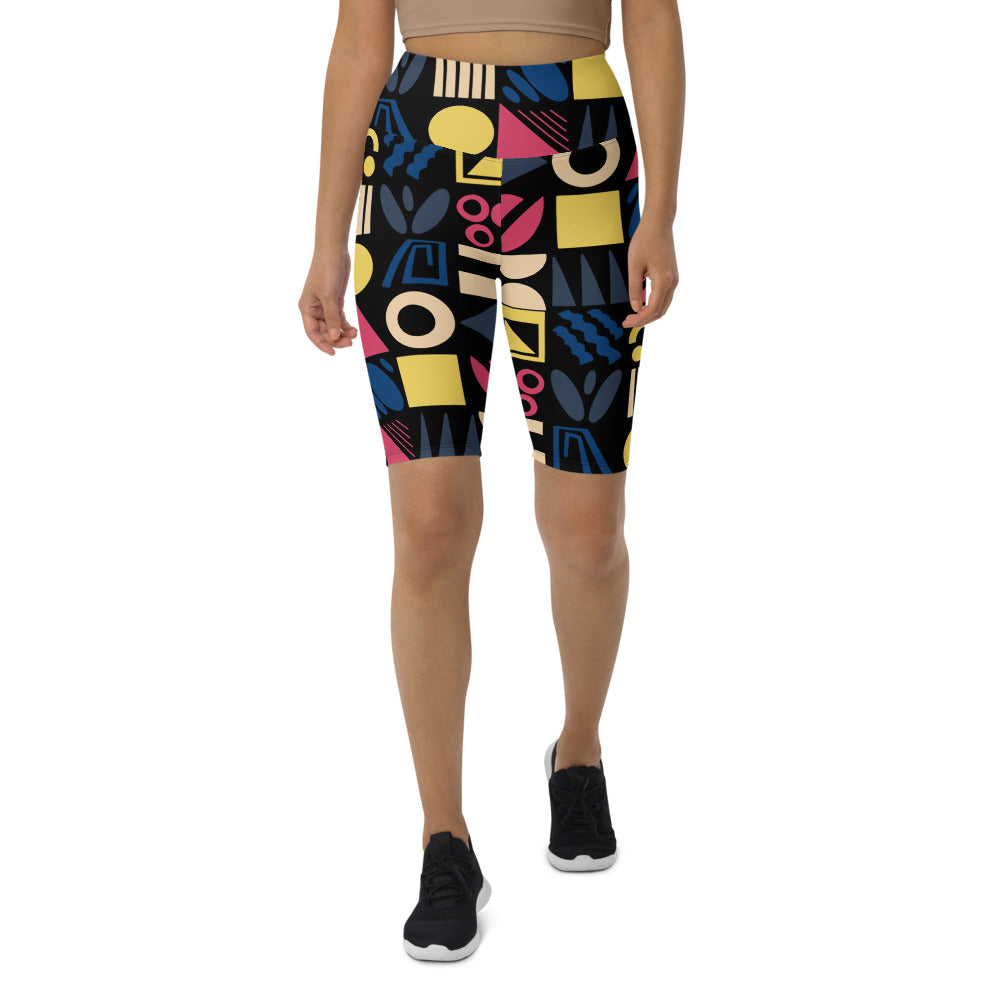 Fun Shapes - Biker Shorts - Shorts- Print N Stuff - [designed in Turku FInland]