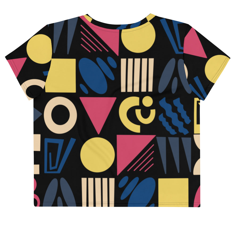 Fun Shapes - All-Over Print Crop Tee - Shirts & Tops- Print N Stuff - [designed in Turku FInland]
