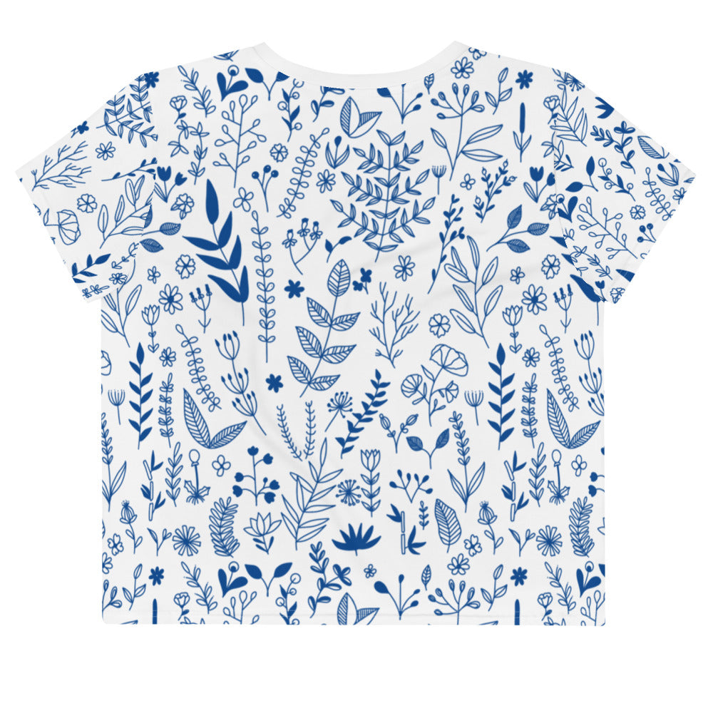 Wild flowers - All-Over Print Crop Tee - Shirts & Tops- Print N Stuff - [designed in Turku FInland]