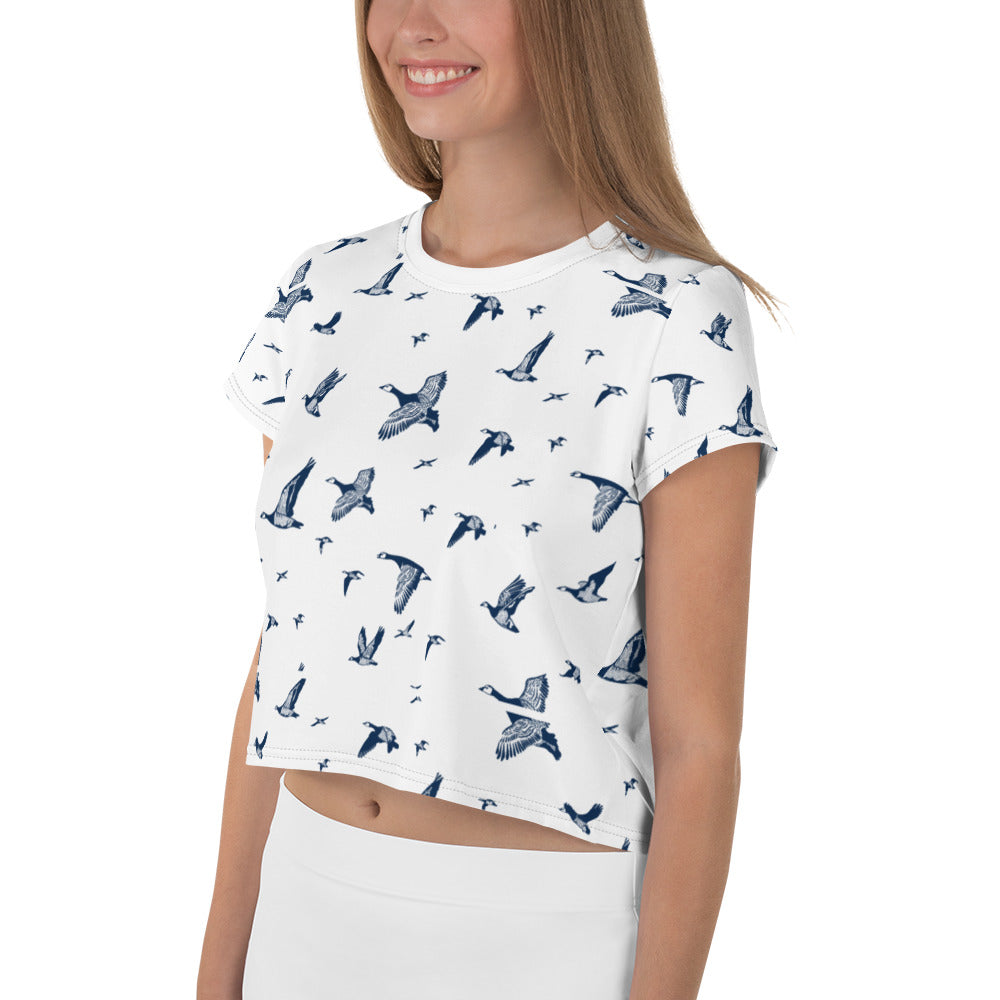 Oh my geese - All-Over Print Crop Tee - Shirts & Tops- Print N Stuff - [designed in Turku FInland]