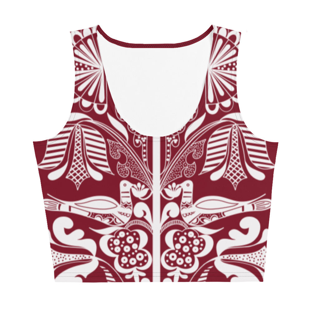 Lovely doves - Crop Top - Deep Red - Shirts & Tops- Print N Stuff - [designed in Turku FInland]