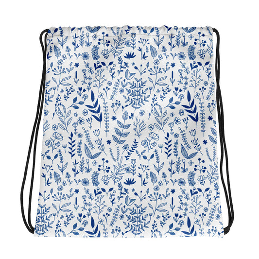 Wild flowers - Drawstring bag - Drawstring Bags- Print N Stuff - [designed in Turku FInland]