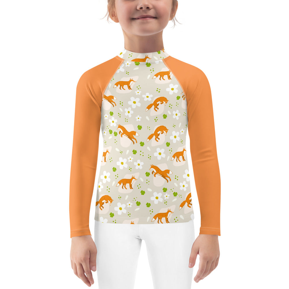 Kettu ja ketunleipää - Kids Surfshirt orange - Swimsuits- Print N Stuff - [designed in Turku FInland]