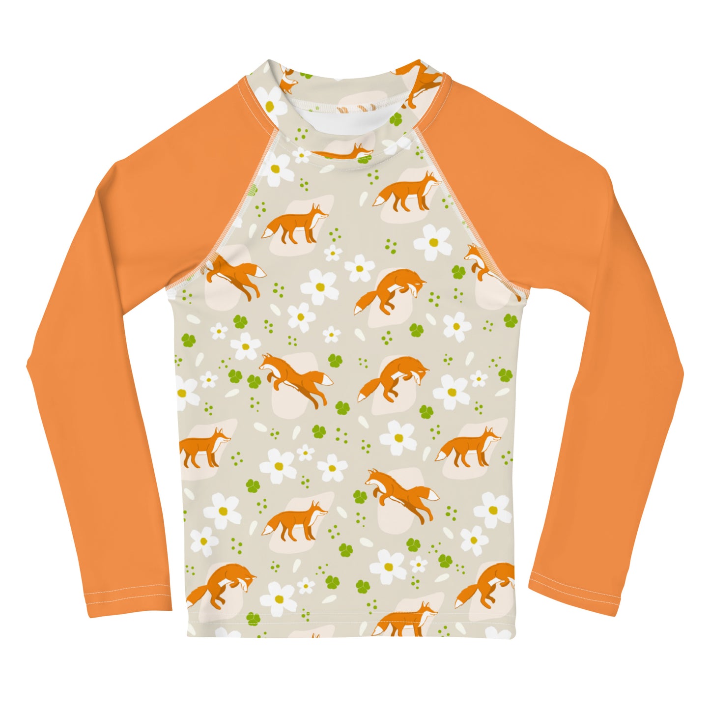 Kettu ja ketunleipää - Kids Surfshirt orange - Swimsuits- Print N Stuff - [designed in Turku FInland]