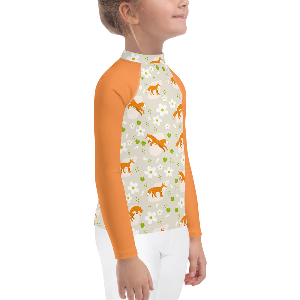 Kettu ja ketunleipää - Kids Surfshirt orange - Swimsuits- Print N Stuff - [designed in Turku FInland]