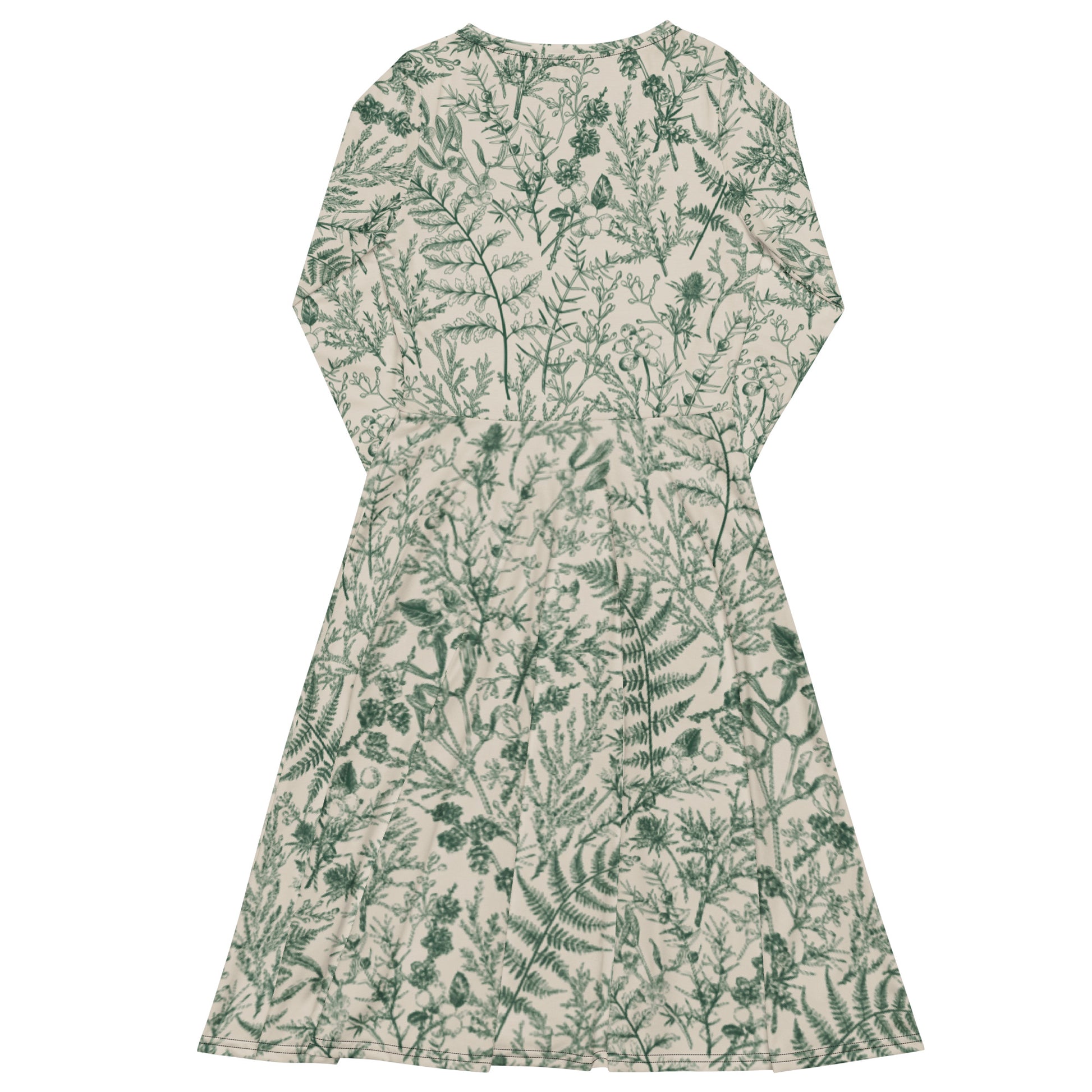 Metsä (Forest) - Long sleeve midi dress - Dresses- Print N Stuff - [designed in Turku FInland]