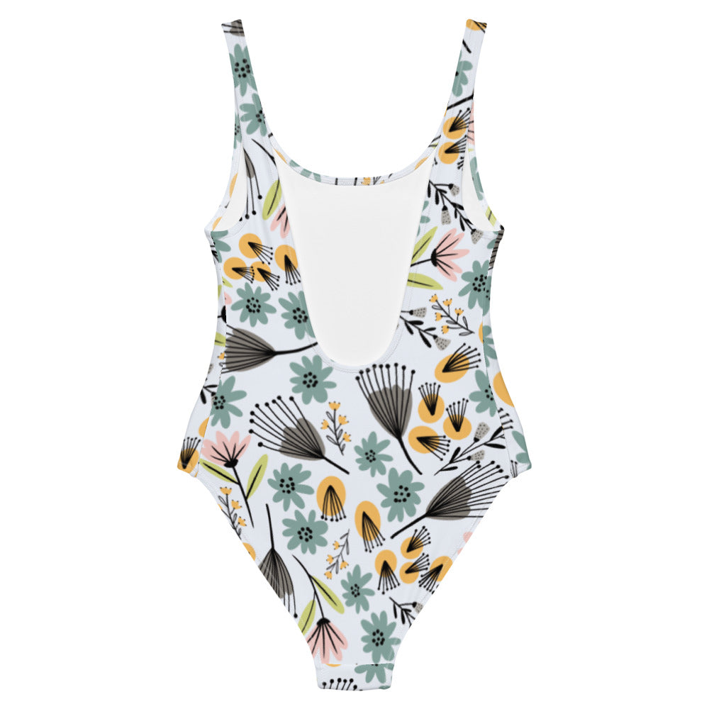 Summer Flowers - One-Piece Swimsuit - Swimwear- Print N Stuff - [designed in Turku FInland]