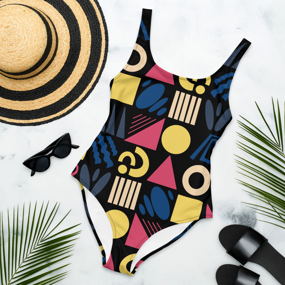 Fun Shapes - One-Piece Swimsuit - Swimwear- Print N Stuff - [designed in Turku FInland]