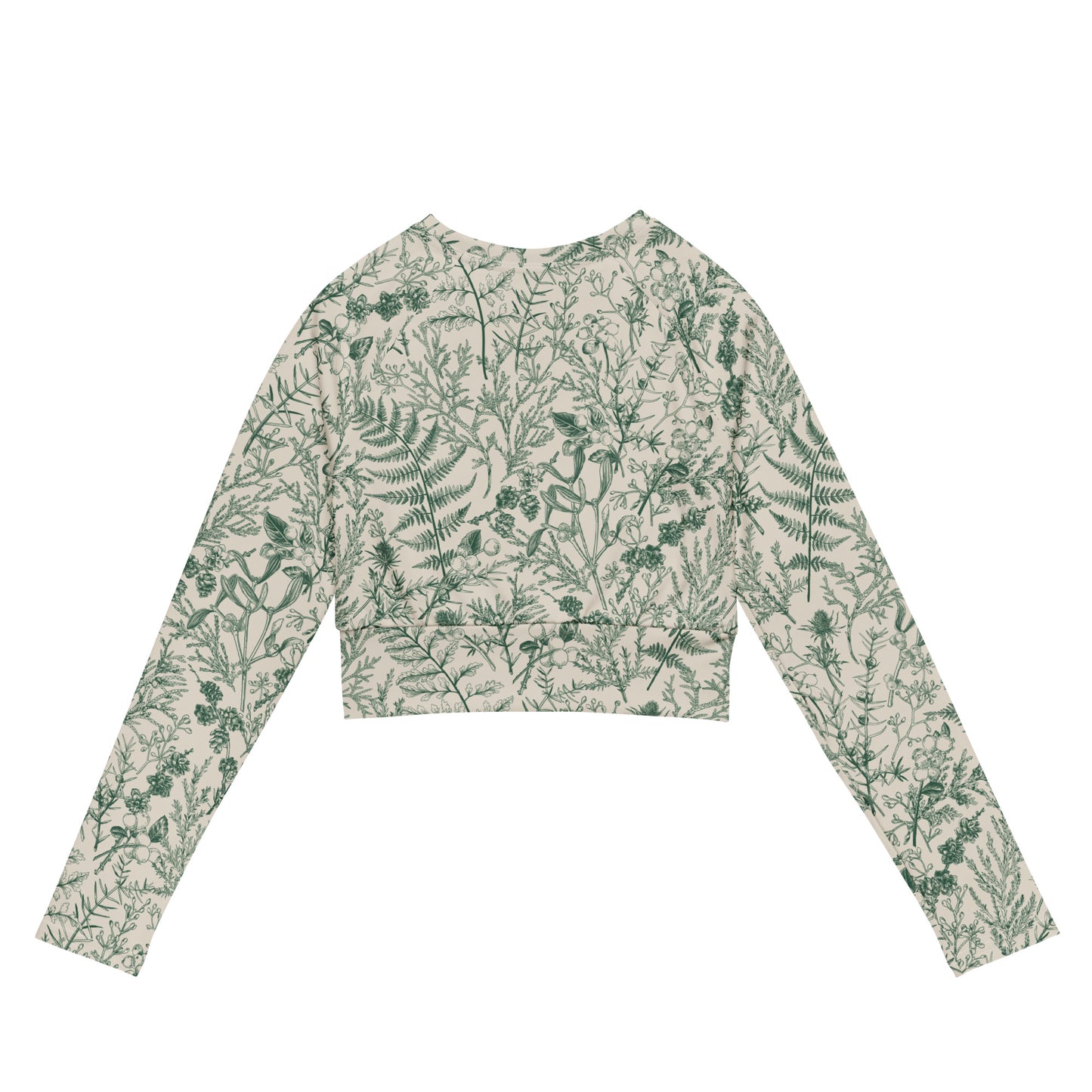 Metsä / Forest - Women's Recycled long-sleeve crop top - Long Sleeve- Print N Stuff - [designed in Turku Finland]