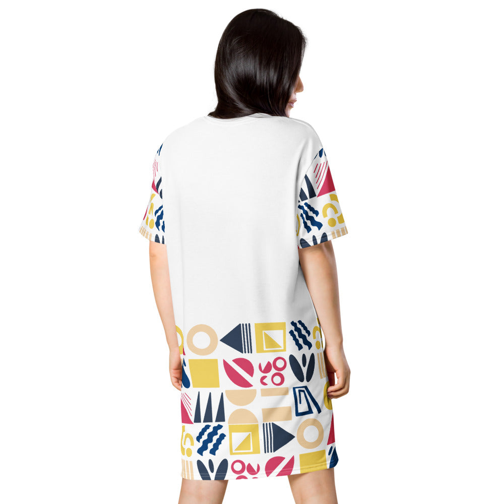 Fun Shapes - T-shirt dress - T-Shirt Dress- Print N Stuff - [designed in Turku FInland]