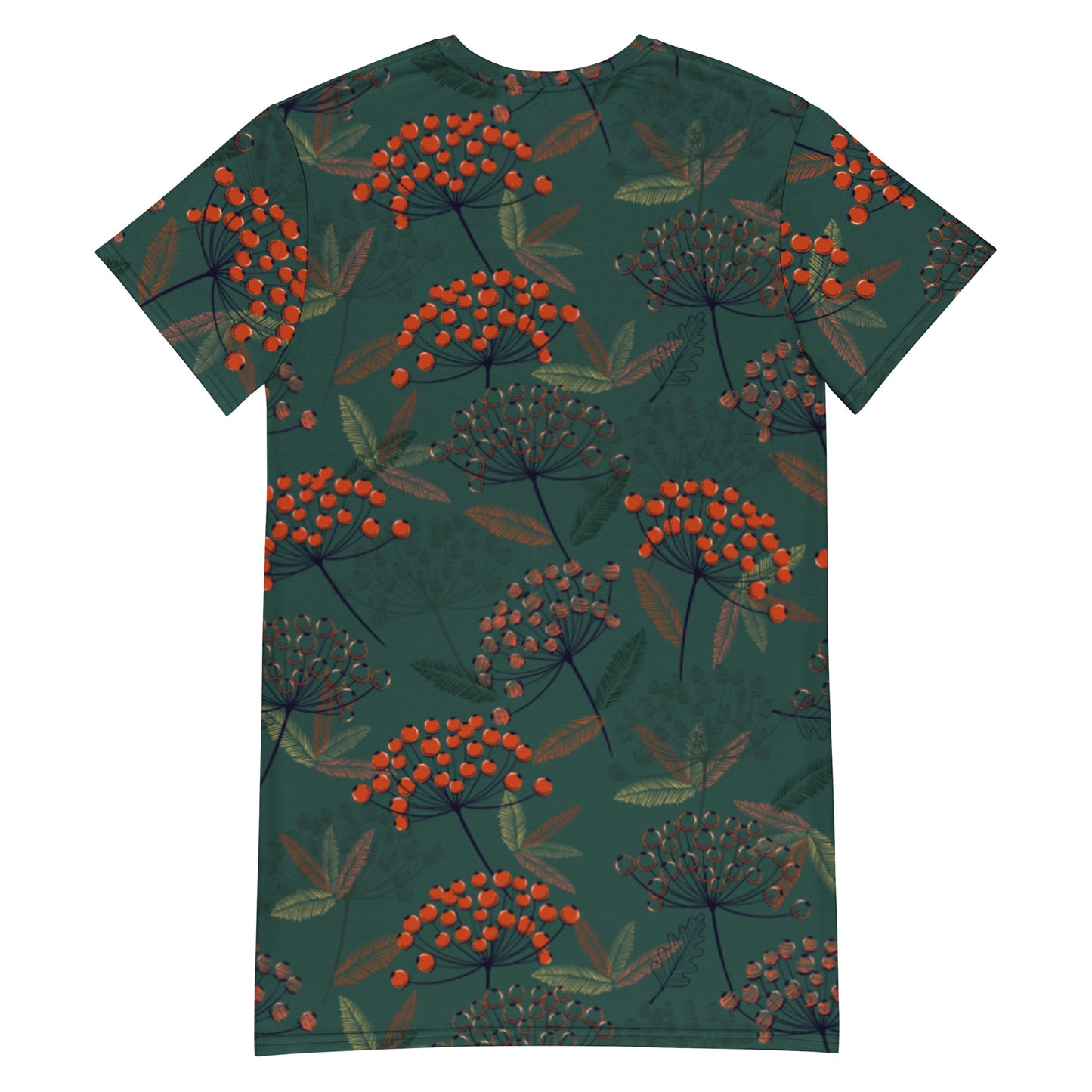 Pihlaja (Rowan) - T-shirt dress - T-Shirt Dress- Print N Stuff - [designed in Turku FInland]