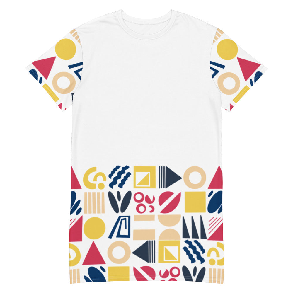 Fun Shapes - T-shirt dress - T-Shirt Dress- Print N Stuff - [designed in Turku FInland]
