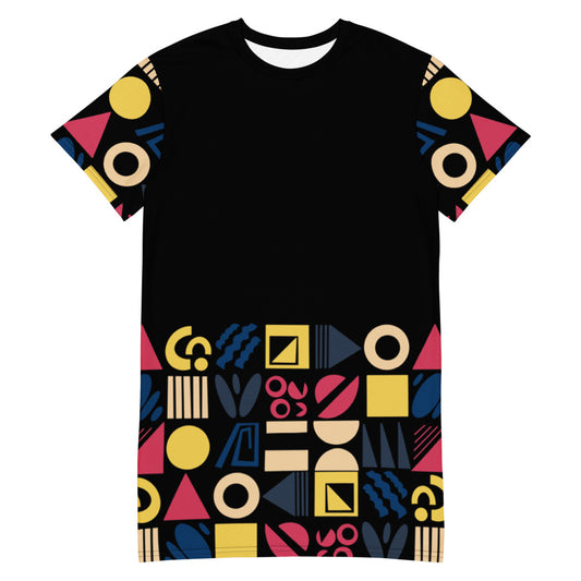 Fun Shapes - T-shirt dress - T-Shirt Dress- Print N Stuff - [designed in Turku FInland]