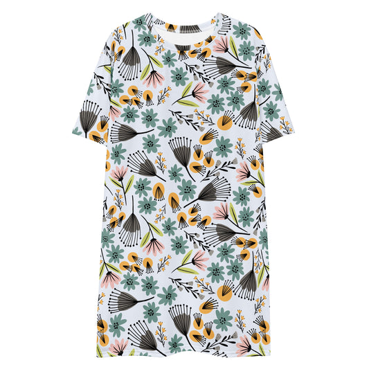 Summer Flowers - T-shirt dress - T-Shirt Dress- Print N Stuff - [designed in Turku FInland]