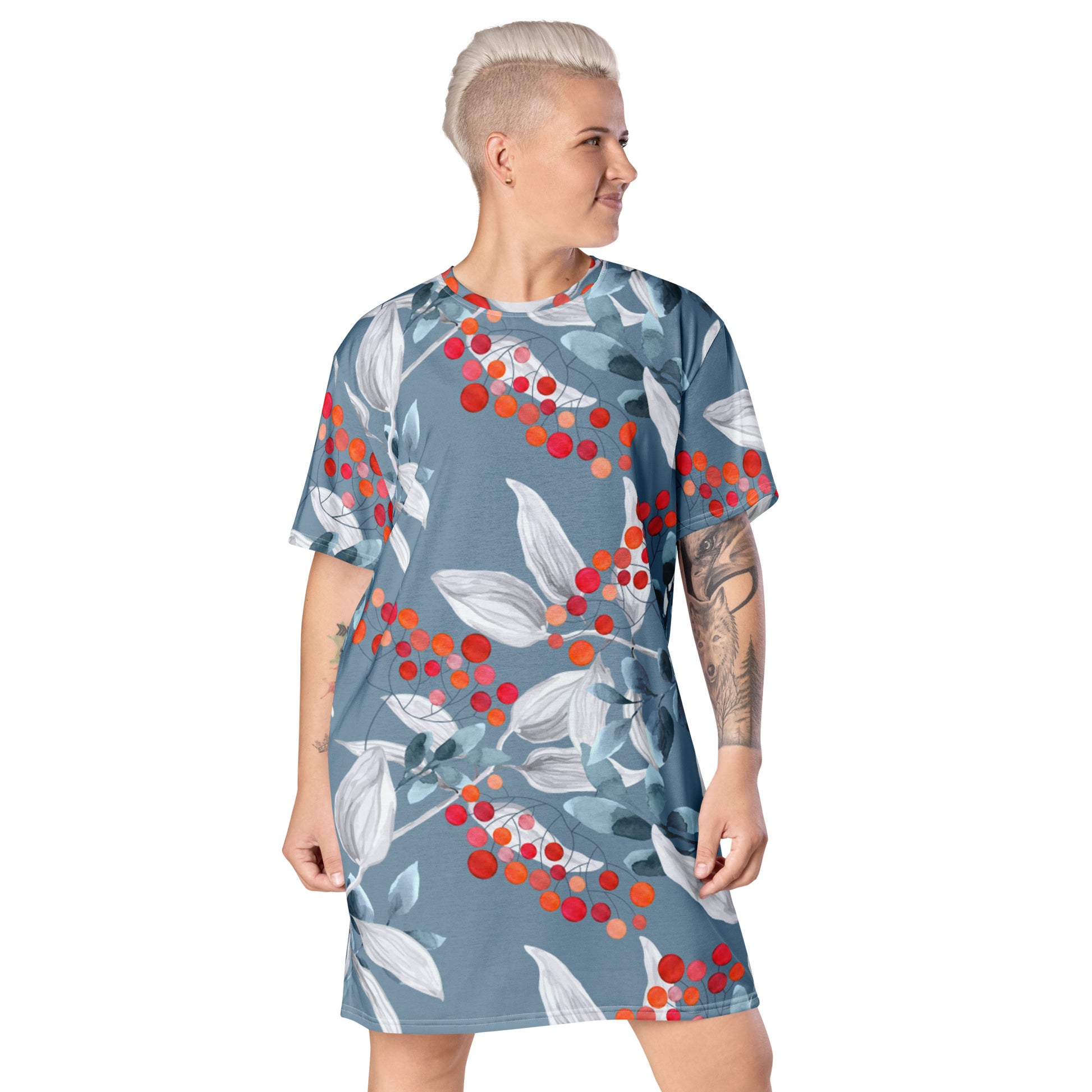 Pakkas Aamut (Frosted Mornings) - T-shirt dress - T-Shirt Dress- Print N Stuff - [designed in Turku FInland]