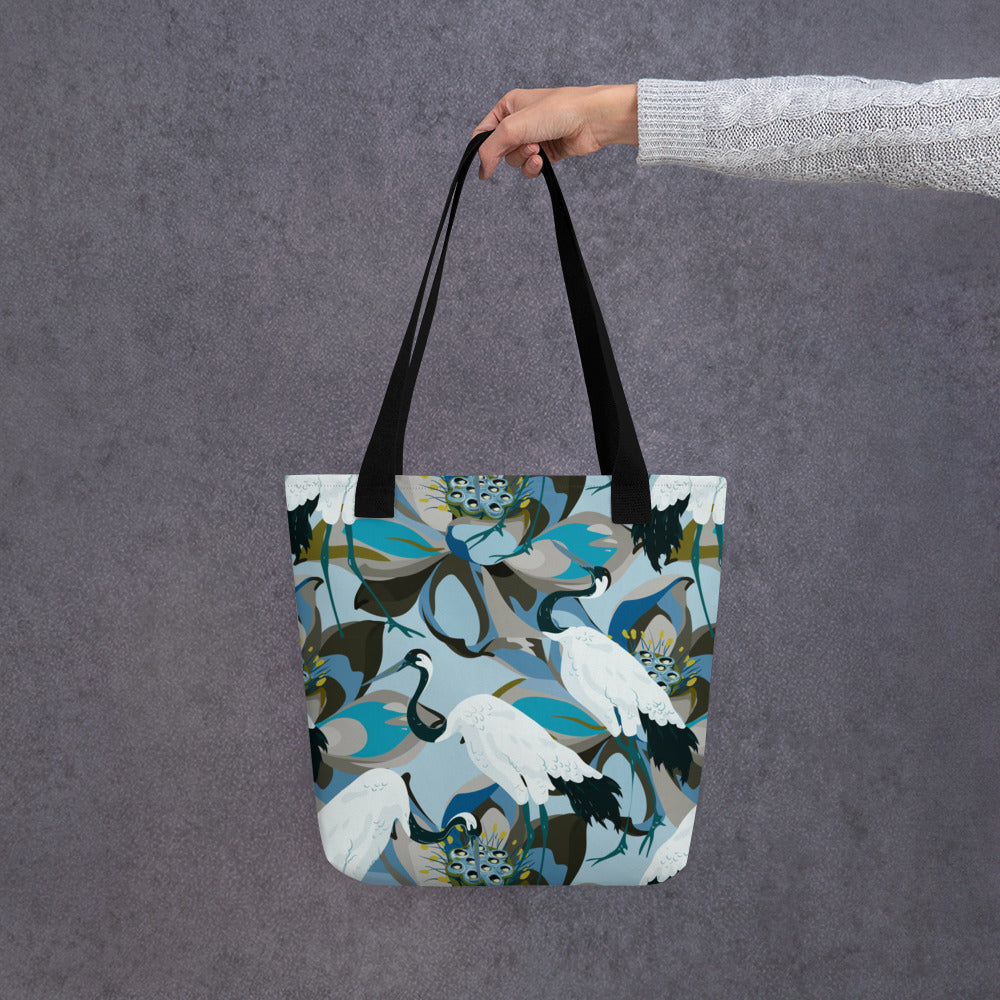 Kurki (Crane) - Tote bag - Bags- Print N Stuff - [designed in Turku FInland]