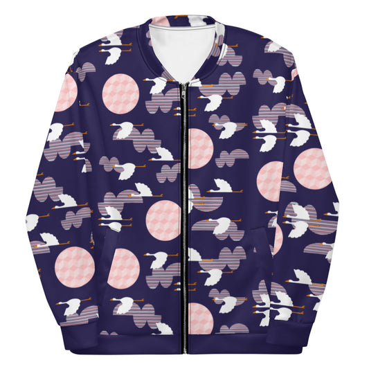 Midnight Storks - Unisex Bomber Jacket - Coats & Jackets- Print N Stuff - [designed in Turku FInland]