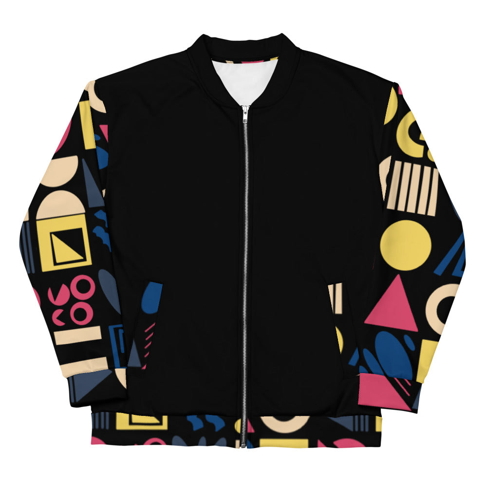 Fun Shapes - Unisex Bomber Jacket - Coats & Jackets- Print N Stuff - [designed in Turku FInland]