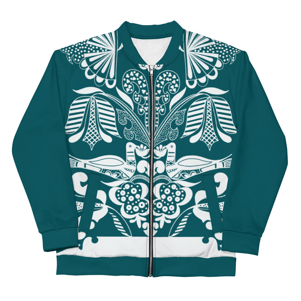 Lovely doves - Unisex Bomber Jacket Forest Green - Coats & Jackets- Print N Stuff - [designed in Turku FInland]