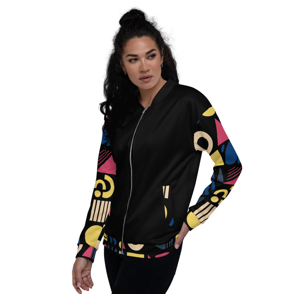 Fun Shapes - Unisex Bomber Jacket - Coats & Jackets- Print N Stuff - [designed in Turku FInland]
