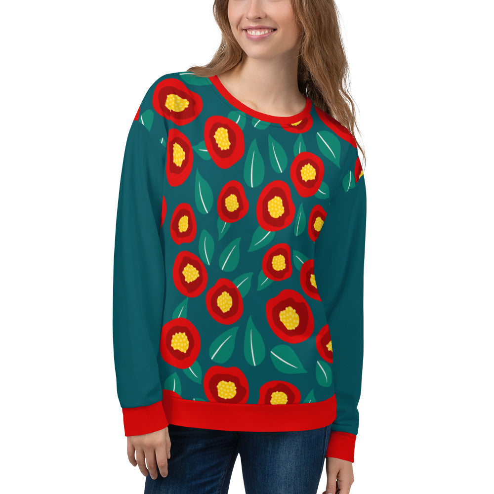 Summer poppies - Unisex Sweatshirt - Long Sleeve- Print N Stuff - [designed in Turku FInland]