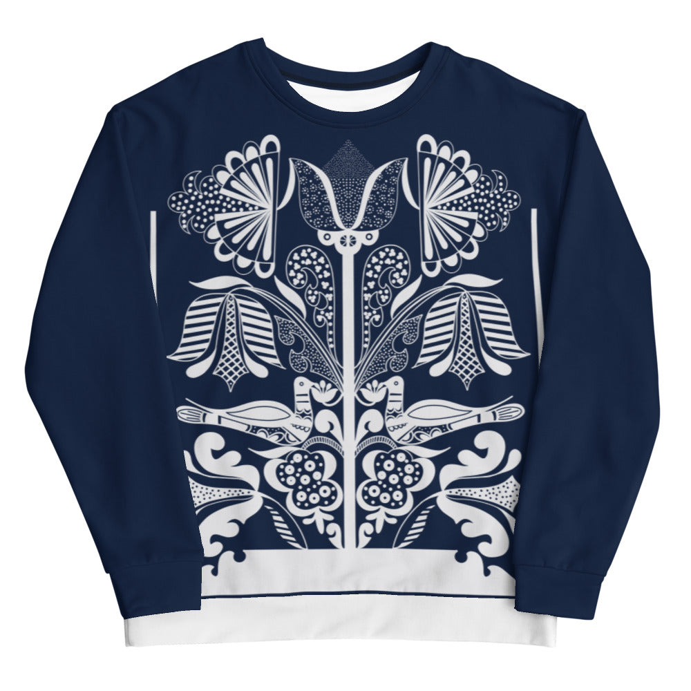 Lovely doves - Unisex Sweatshirt Navy - Long Sleeve- Print N Stuff - [designed in Turku FInland]