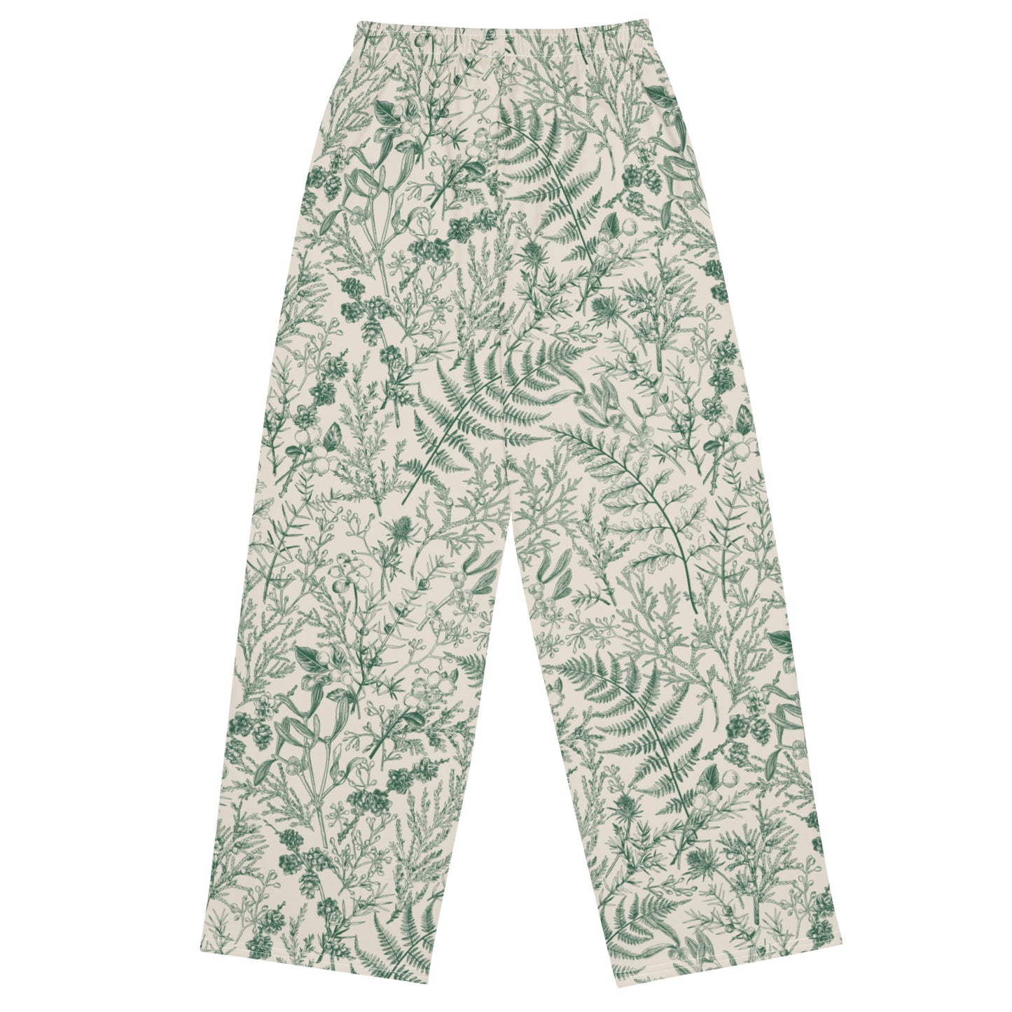 Metsä / Forest - Casual wide-leg pants - Pants- Print N Stuff - [designed in Turku Finland]