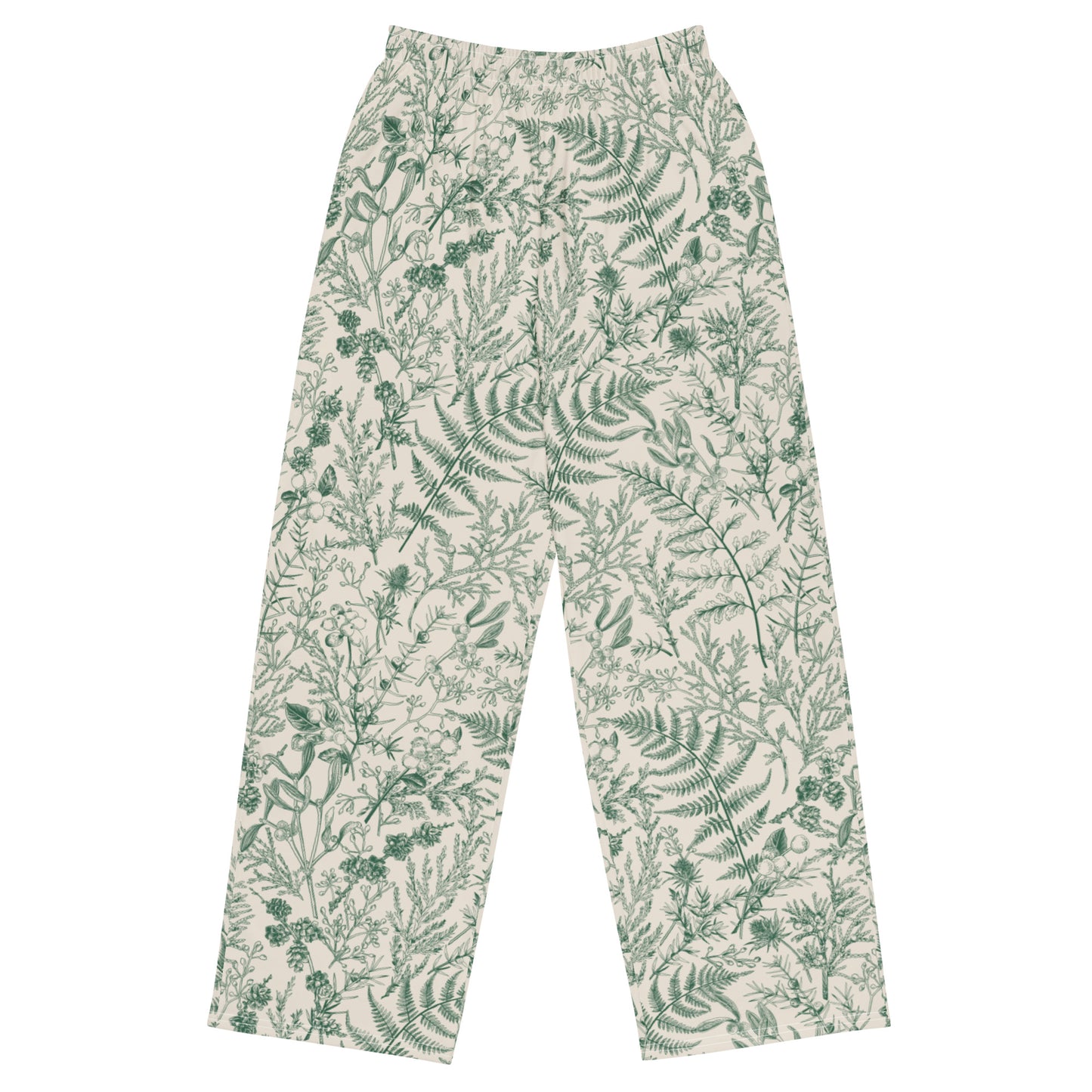 Metsä / Forest - Casual wide-leg pants - Pants- Print N Stuff - [designed in Turku Finland]